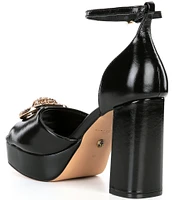 Kurt Geiger London Chelsea Leather Platform Sandals