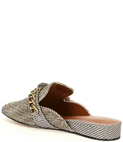 Kurt Geiger London Chelsea Rhinestone Fabric Chain Eagle Emblem Mules