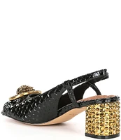 Kurt Geiger London Chelsea Snake Print Slingback Heels