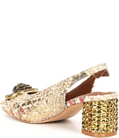 Kurt Geiger London Chelsea Snake Print Leather Slingback Pumps