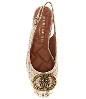 Kurt Geiger London Chelsea Snake Print Leather Slingback Pumps