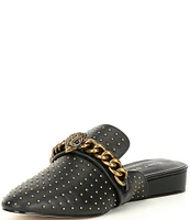 Kurt Geiger London Chelsea Leather Studded Chain Detail Mules