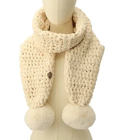 Kurt Geiger London Chunky Chenille Scarf With Pom