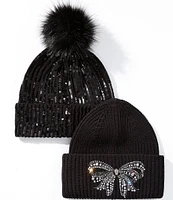 Kurt Geiger London Crystal Bow Beanie