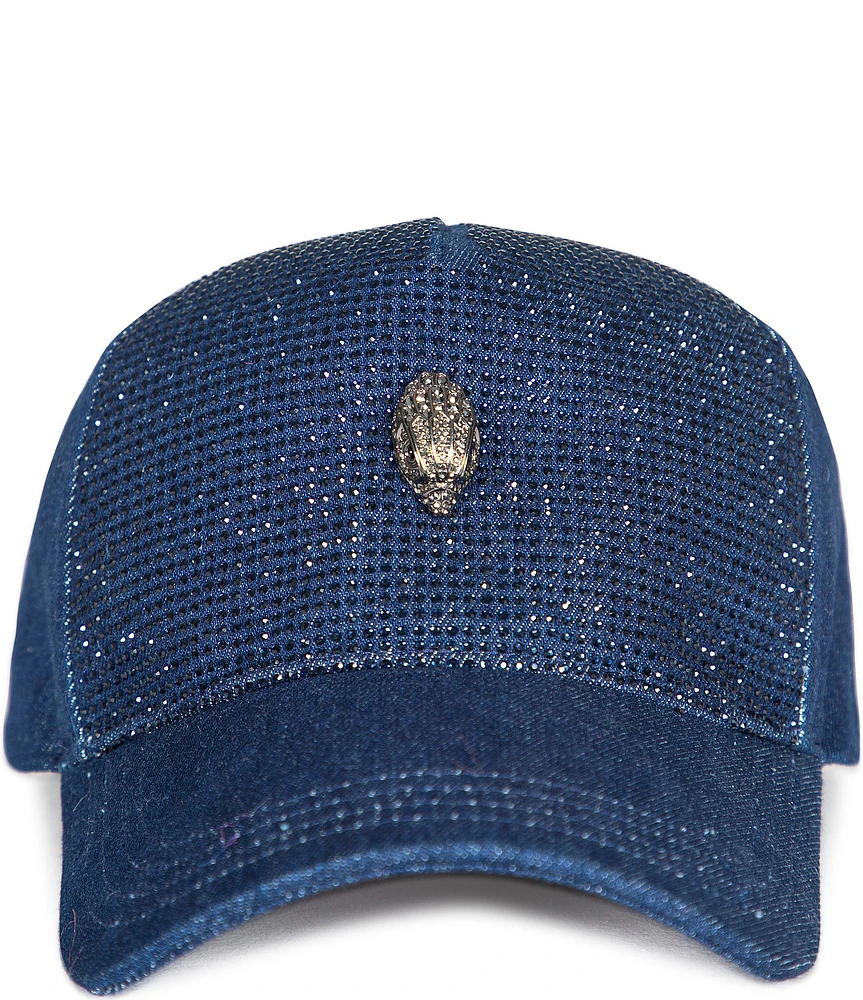 Kurt Geiger London Denim Crystal Baseball Cap