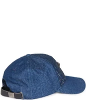 Kurt Geiger London Denim Crystal Baseball Cap