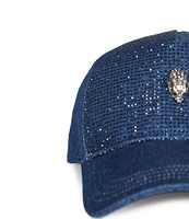 Kurt Geiger London Denim Crystal Baseball Cap