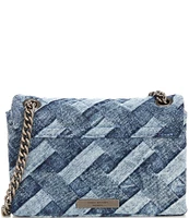 Kurt Geiger London Denim Crystal Embellished Mini Kensington Crossbody Bag