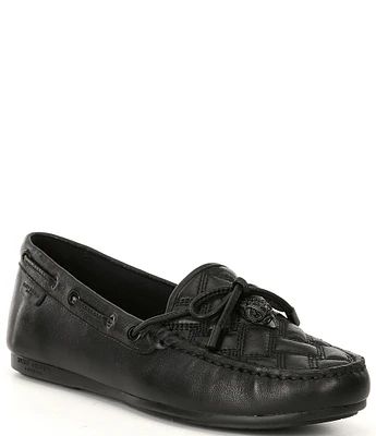 Kurt Geiger London Eagle Bow Detail Slip-On Leather Drench Moccasins