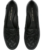 Kurt Geiger London Eagle Bow Detail Slip-On Leather Drench Moccasins