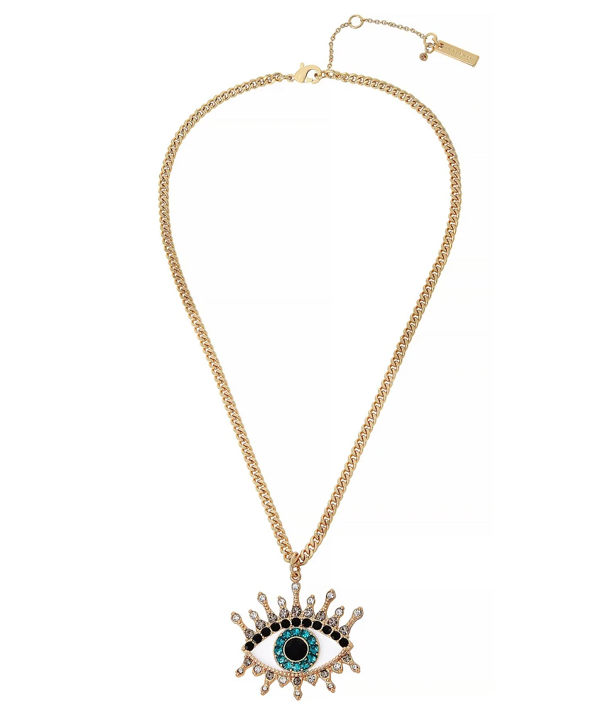 Kurt Geiger London Evil Eye Rhinestone Embellished Pendant Necklace