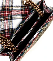 Kurt Geiger London Mini Kensington Plaid Fabric Rhinestone Crossbody Bag