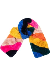 Kurt Geiger London Faux Fur Rainbow Pull Through Oblong Scarf