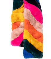 Kurt Geiger London Faux Fur Rainbow Pull Through Oblong Scarf