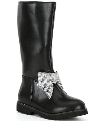 Kurt Geiger London Girls' Kensington Leather Rhinestone Bow Boots (Toddler)