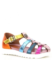 Kurt Geiger London Girls' Kensington Fisherman Rainbow Colorblock Leather Sandals (Infant)