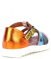 Kurt Geiger London Girls' Kensington Fisherman Rainbow Colorblock Leather Sandals (Infant)