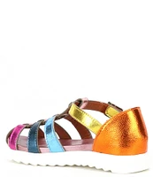 Kurt Geiger London Girls' Kensington Fisherman Rainbow Colorblock Leather Sandals (Infant)