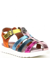 Kurt Geiger London Girls' Kensington Metallic Leather Fisherman Sandals (Toddler)