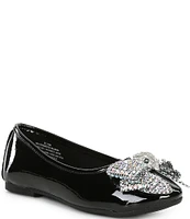 Kurt Geiger London Girls' Kensington Patent Embellished Bow Ballerina Flats (Youth)