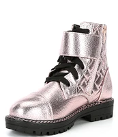 Kurt Geiger London Girls' Kensington Metallic Leather Strap Boots (Youth)