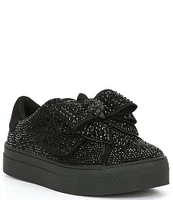 Kurt Geiger London Girls' Laney Allover Rhinestone Bow Sneakers (Youth)