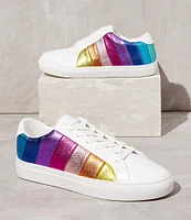 Kurt Geiger London Girls' Mini Lane Metallic Rainbow Stripe Sneakers (Youth)