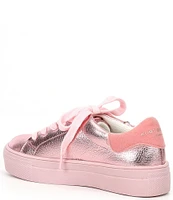 Kurt Geiger London Girls' Mini Laney Eye Embellished Metallic Leather Sneakers (Youth)