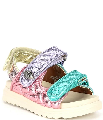 Kurt Geiger London Girls' Mini Orson Quilted Leather Sandals (Toddler)