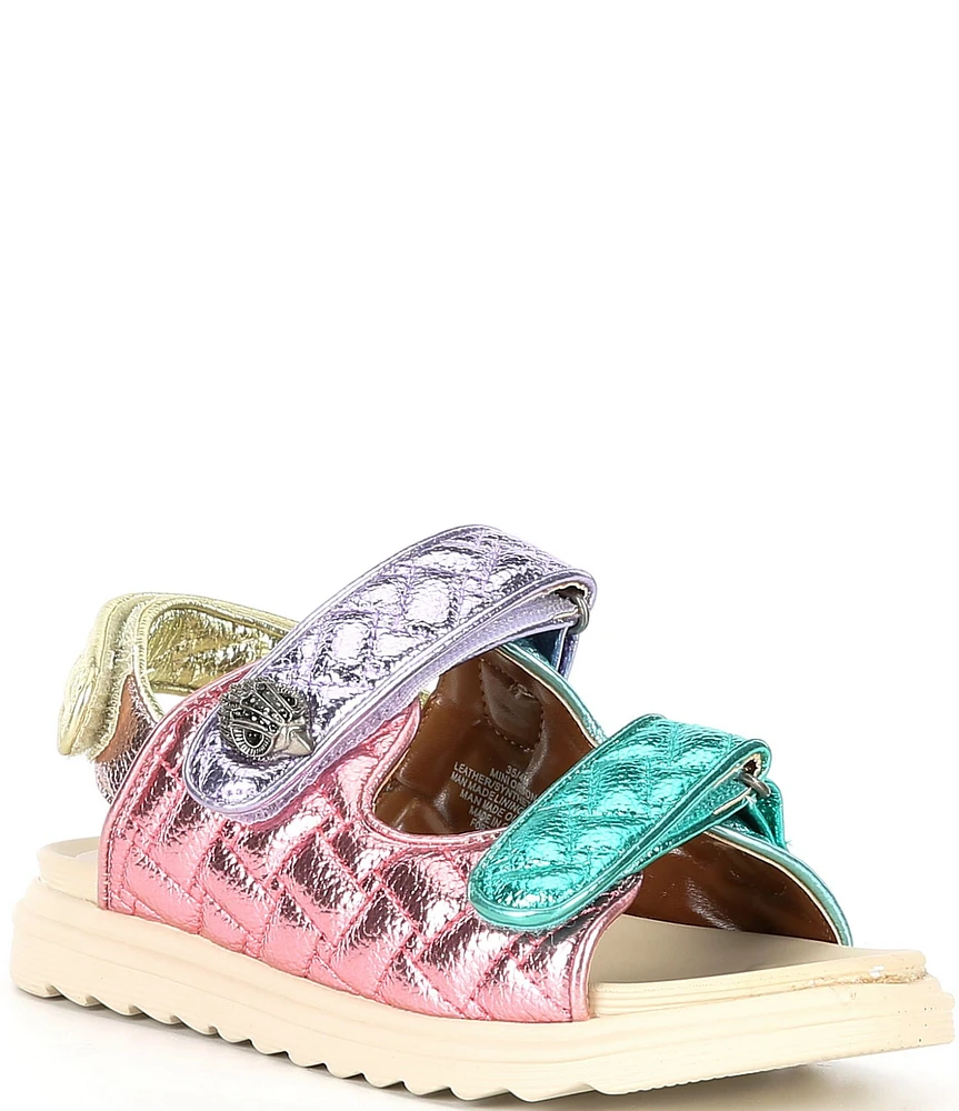 Kurt Geiger London Girls' Mini Orson Quilted Metallic Leather Sandals (Youth)