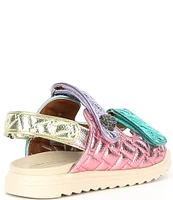 Kurt Geiger London Girls' Mini Orson Quilted Metallic Leather Sandals (Youth)