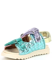 Kurt Geiger London Girls' Mini Orson Quilted Metallic Leather Sandals (Youth)