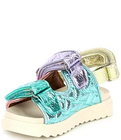 Kurt Geiger London Girls' Mini Orson Quilted Metallic Leather Sandals (Infant)