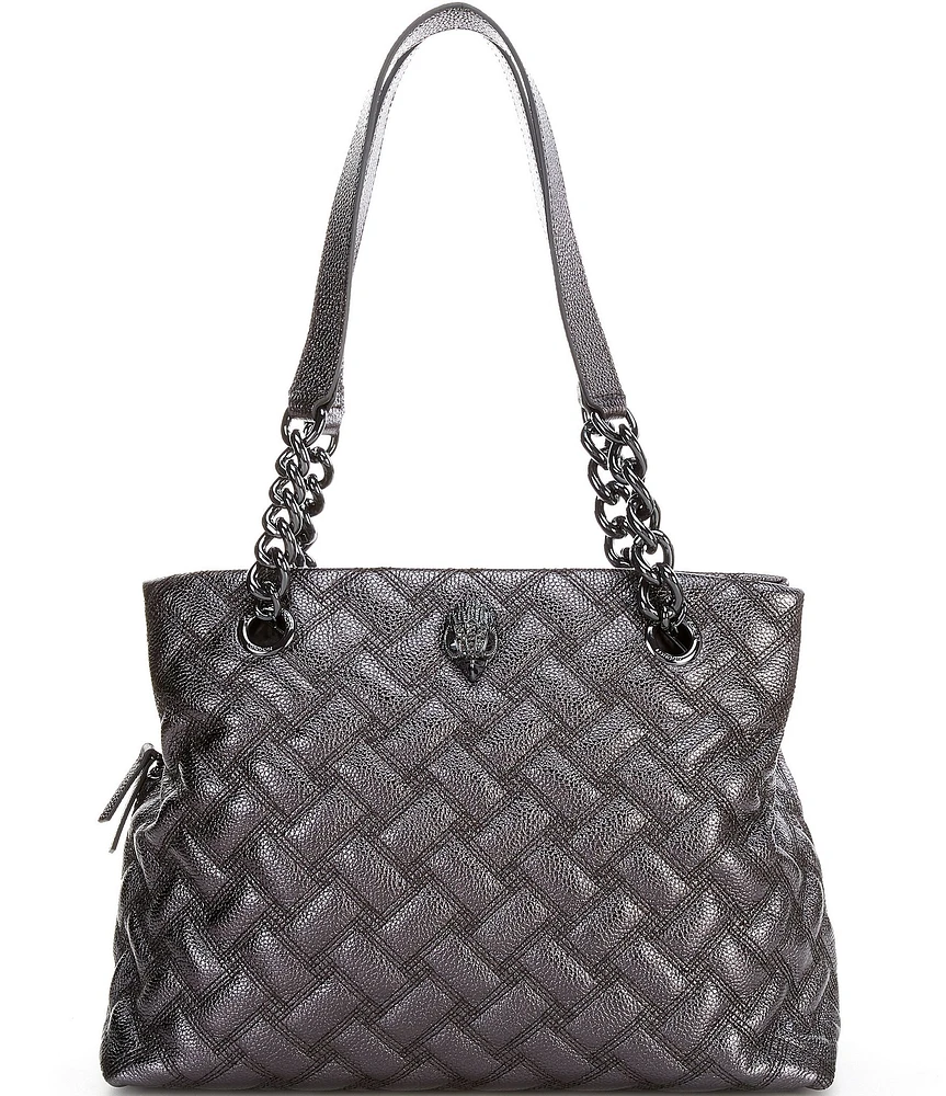 Kurt Geiger London Kensington Gunmetal Leather Tote Bag