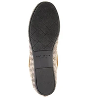 Kurt Geiger London Houndstooth Rhinestone Studded Eagle Bow Detail Moccasins