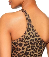 Kurt Geiger London Kensington Animal Print Asymmetrical Neck One Piece Swimsuit