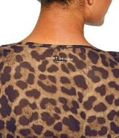 Kurt Geiger London Kensington Animal Print Chiffon Tunic Swim Cover-Up