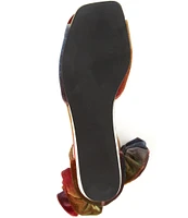 Kurt Geiger London Kensington Bloom Multicolor Flat Velvet Sandals