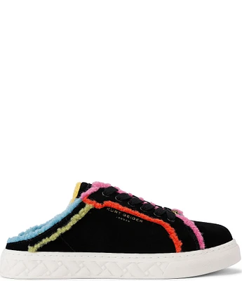 Kurt Geiger London Kensington Cupsole Suede Faux Fur Rainbow Mule Sneakers