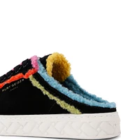 Kurt Geiger London Kensington Cupsole Suede Faux Fur Rainbow Mule Sneakers