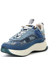 Kurt Geiger London Kensington Denim Patchwork Sneakers