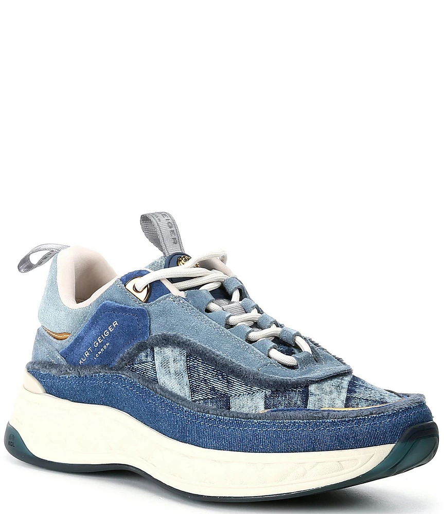 Kurt Geiger London Kensington Denim Patchwork Sneakers