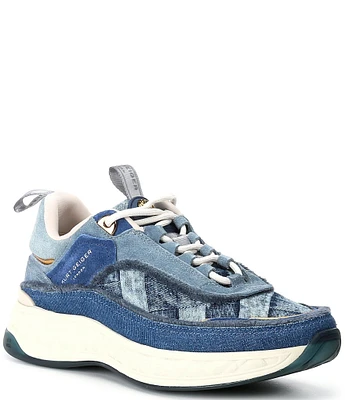 Kurt Geiger London Kensington Denim Patchwork Sneakers