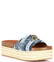 Kurt Geiger London Kensington Denim Platform Espadrille Sandals