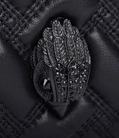 Kurt Geiger London Kensington Drench Black Quilted Leather Small Camera Crossbody Bag