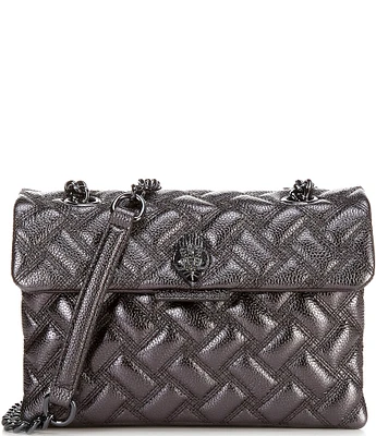 Kurt Geiger London Kensington Drench Metallic Gunmetal Shoulder Bag