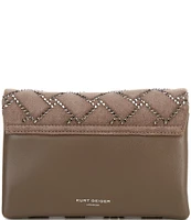 Kurt Geiger London Kensington Drench Studded Detail Suede Quilted Mini Crossbody Bag