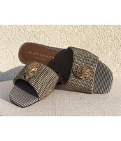 Kurt Geiger London Kensington Houndstooth Rhinestone Embellished Sandals