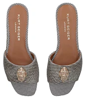 Kurt Geiger London Kensington Houndstooth Rhinestone Embellished Sandals