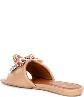 Kurt Geiger London Kensington Embellished Bow Leather Flat Sandals